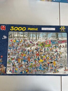 Jumbo 3000-Piece Winter Scene Puzzle - Blue Box